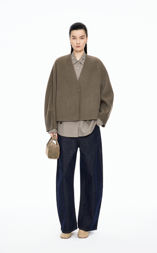 Coat / (ESG)JNBY Collarless Wool Blend Coat
