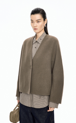 Coat / (ESG)JNBY Collarless Wool Blend Coat