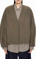Coat / (ESG)JNBY Collarless Wool Blend Coat
