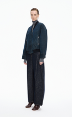 Down Coat / JNBY Denim texture Cropped Bomber Down Coat