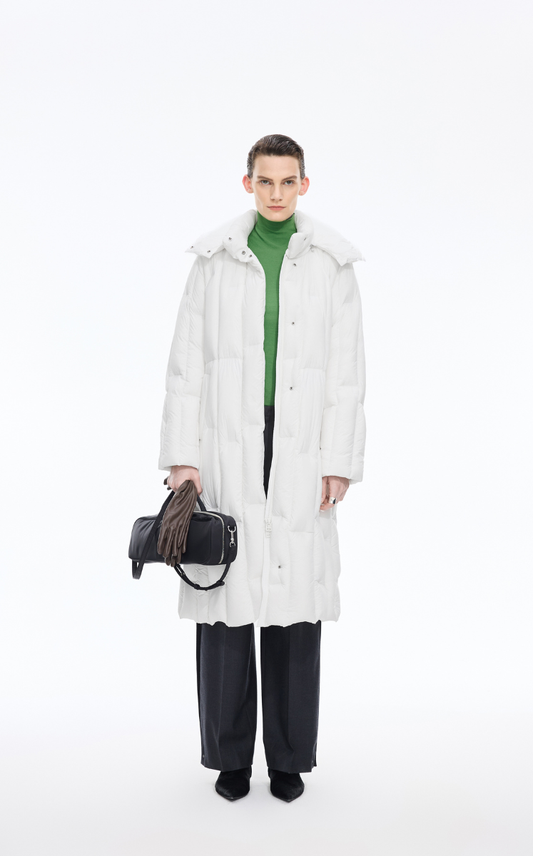 Down Coat / JNBY Long Streamlined Hooded Goose Down Coat