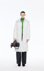 Down Coat / JNBY Long Streamlined Hooded Goose Down Coat