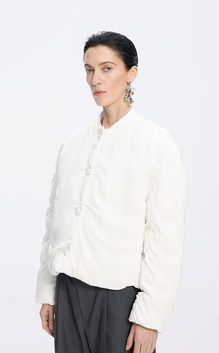 قماش بري / JNBY شكل O بدون قماشة بافل قصير