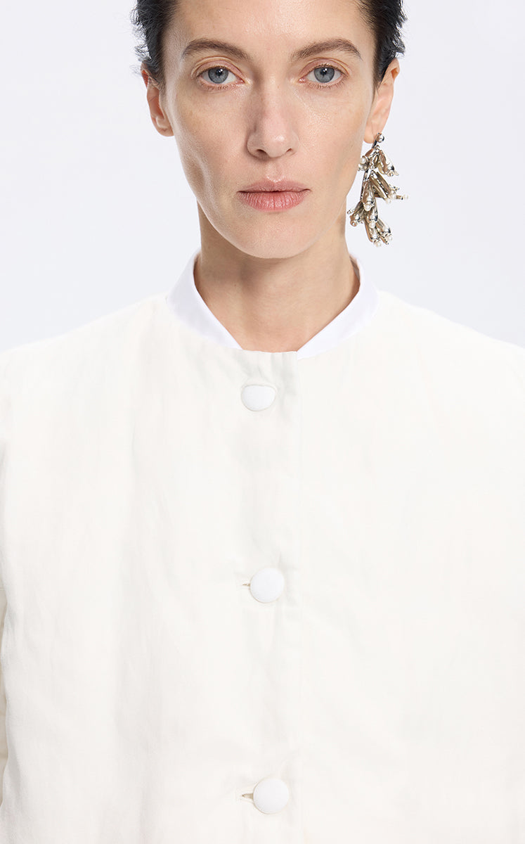 قماش بري / JNBY شكل O بدون قماشة بافل قصير