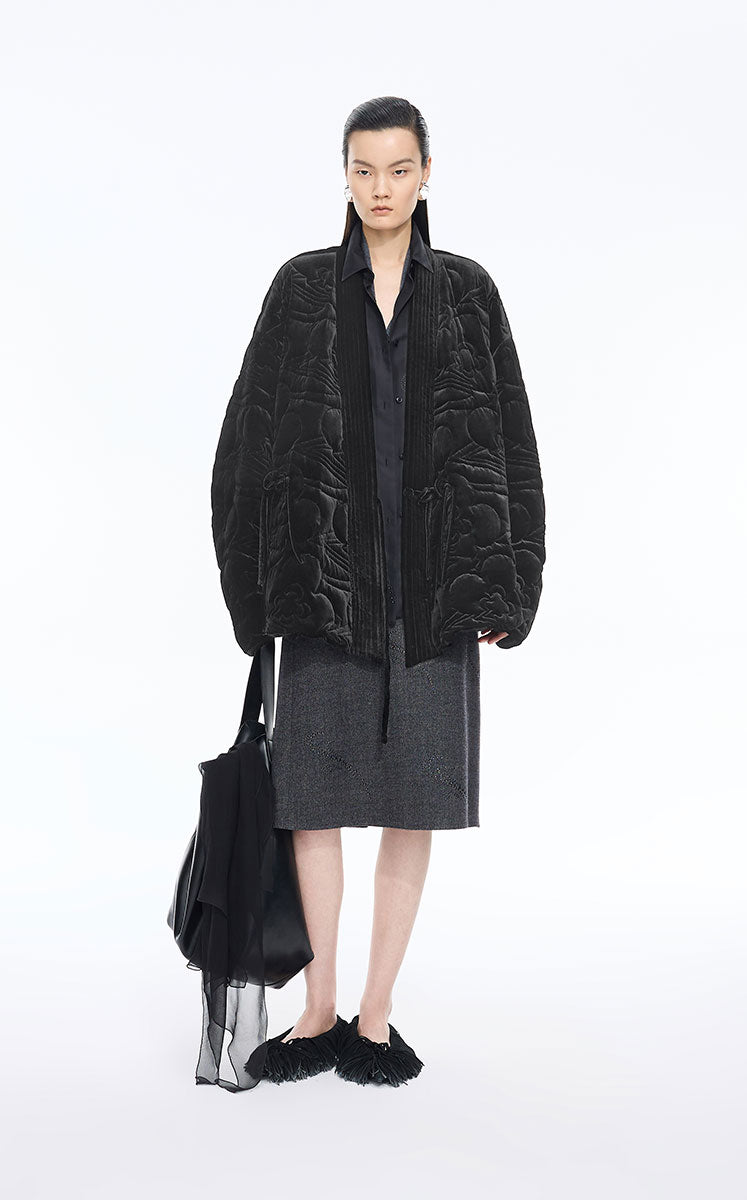 Down Coat / JNBY Oversized Cinched Mid-Length Down Coat