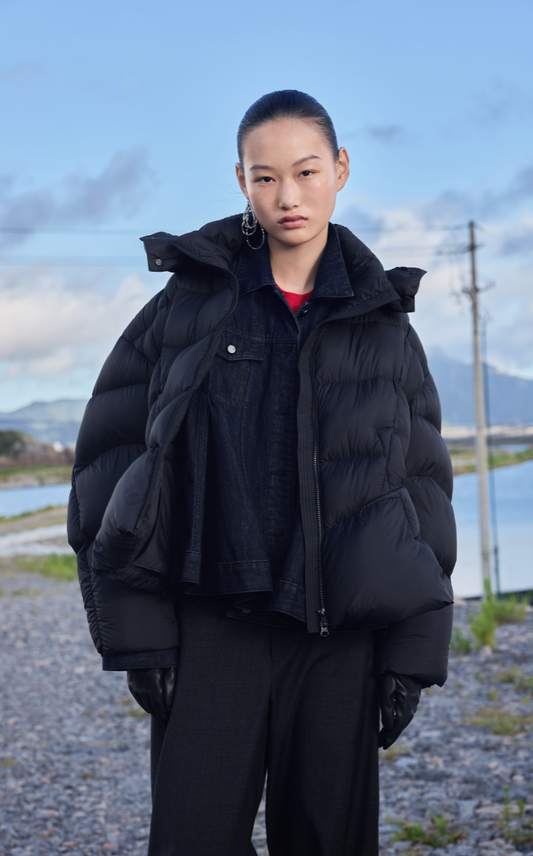Down Coat / JNBY Oversized Deconstructed Short Down Jacket