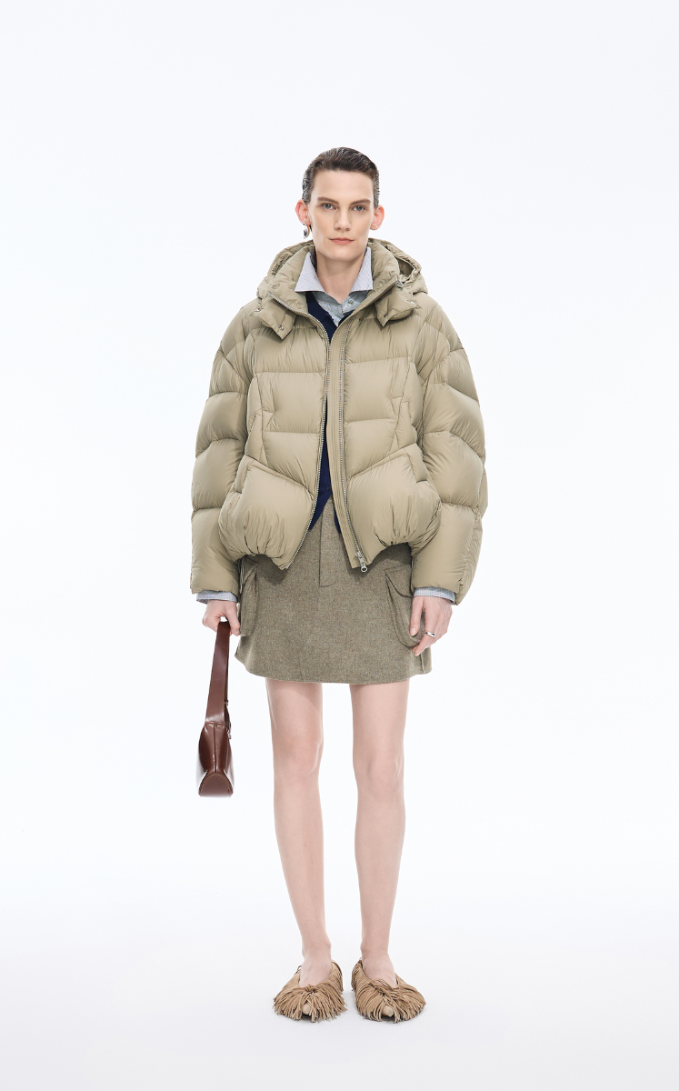 Down Coat / JNBY Oversized Deconstructed Short Down Jacket
