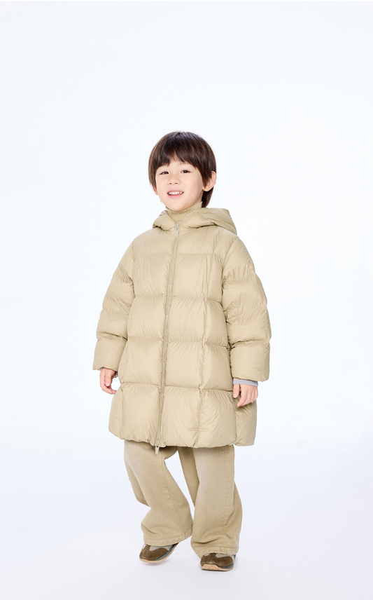 Down Coat / jnby by JNBY Loose Mid-Length Hooded Down Coat