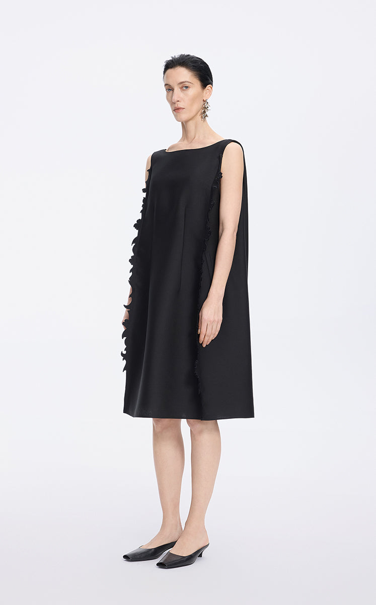Dress / JNBY A-Line Cutout Wool Silk Dress