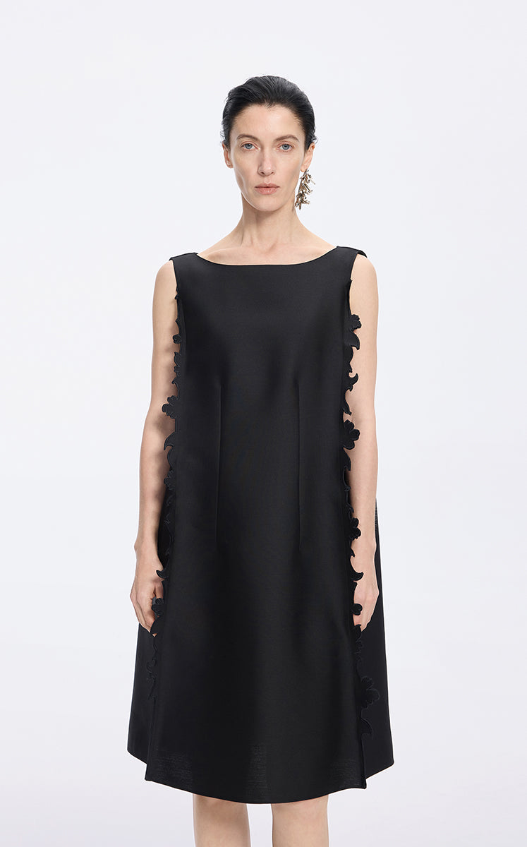 Dress / JNBY A-Line Cutout Wool Silk Dress