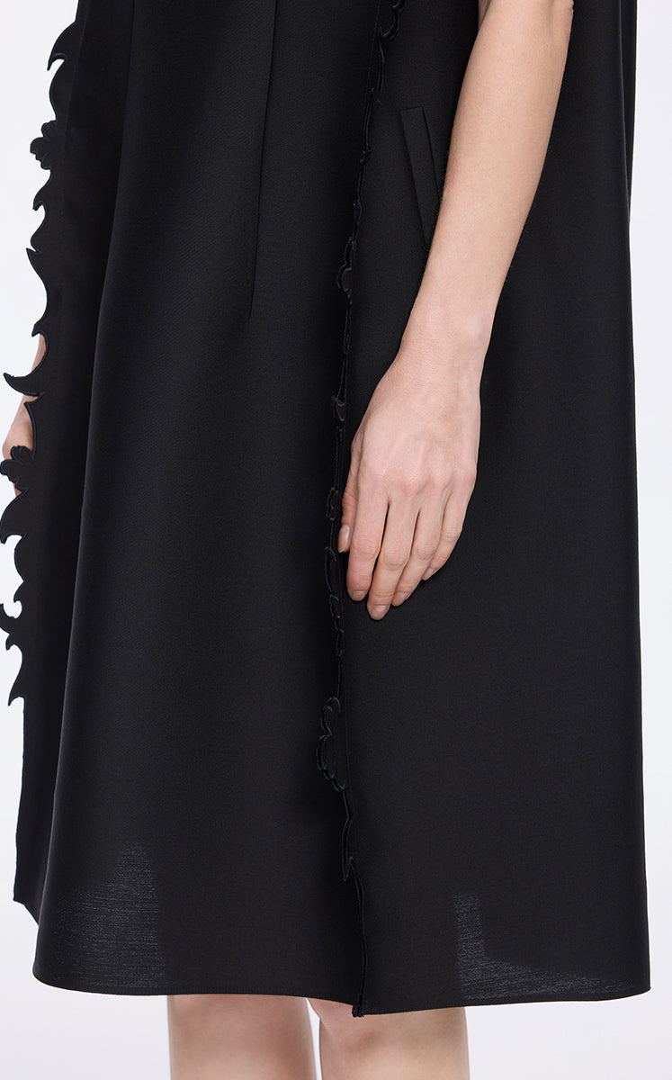 Dress / JNBY A-Line Cutout Wool Silk Dress