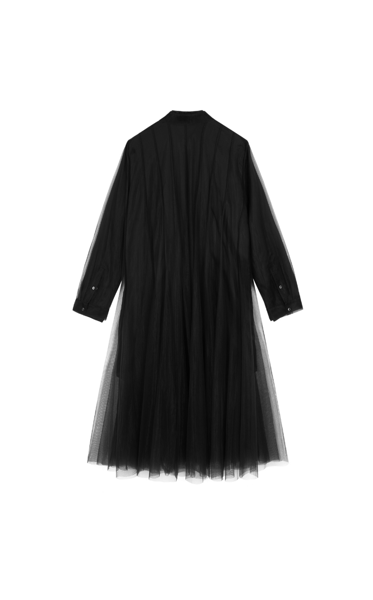 Dress / JNBY A-Line Mesh Long-Sleeve Dress