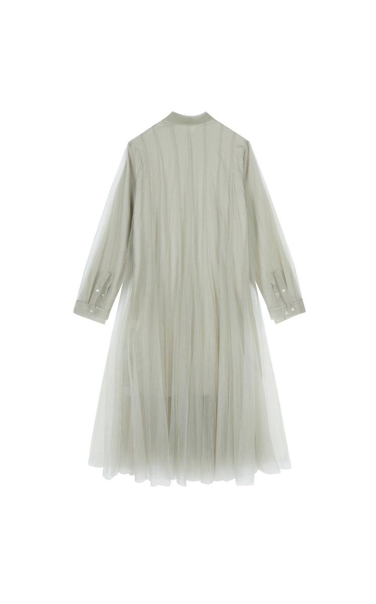 Dress / JNBY A-Line Mesh Long-Sleeve Dress