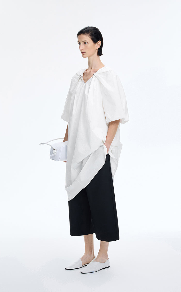 Dress / JNBY Cotton Poplin A-Line V-Neck Dress