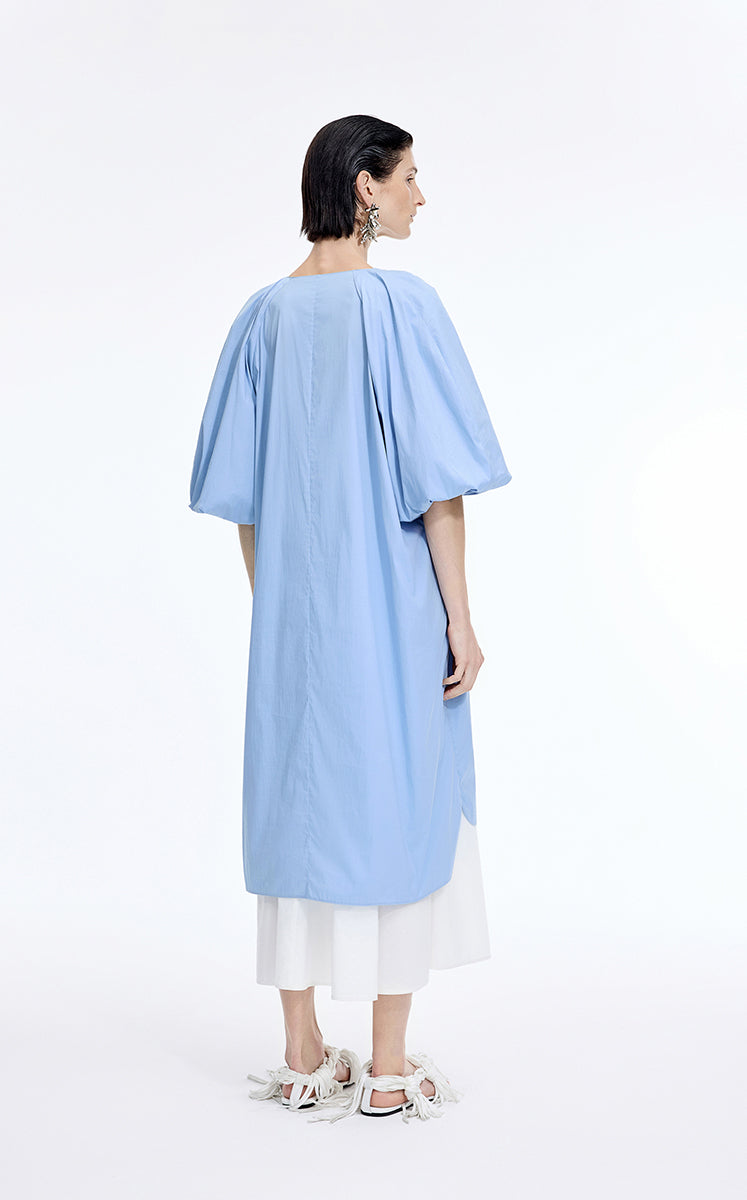 Dress / JNBY Cotton Poplin A-Line V-Neck Dress