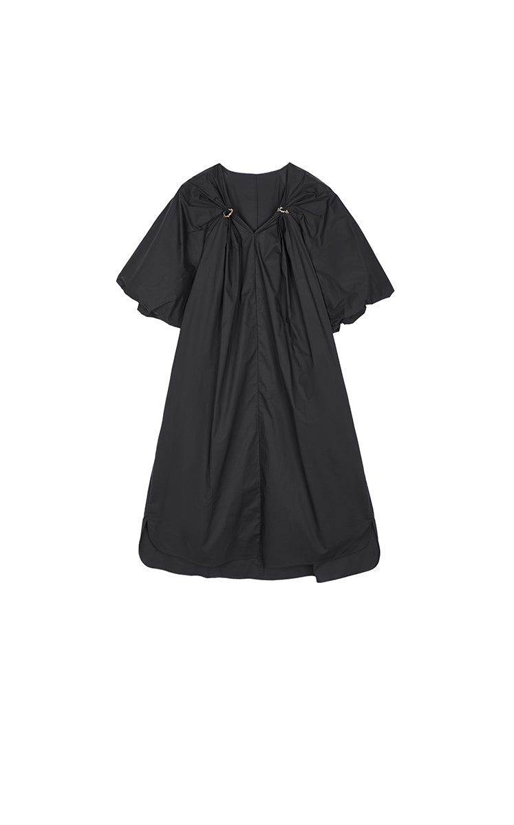 Dress / JNBY Cotton Poplin A-Line V-Neck Dress