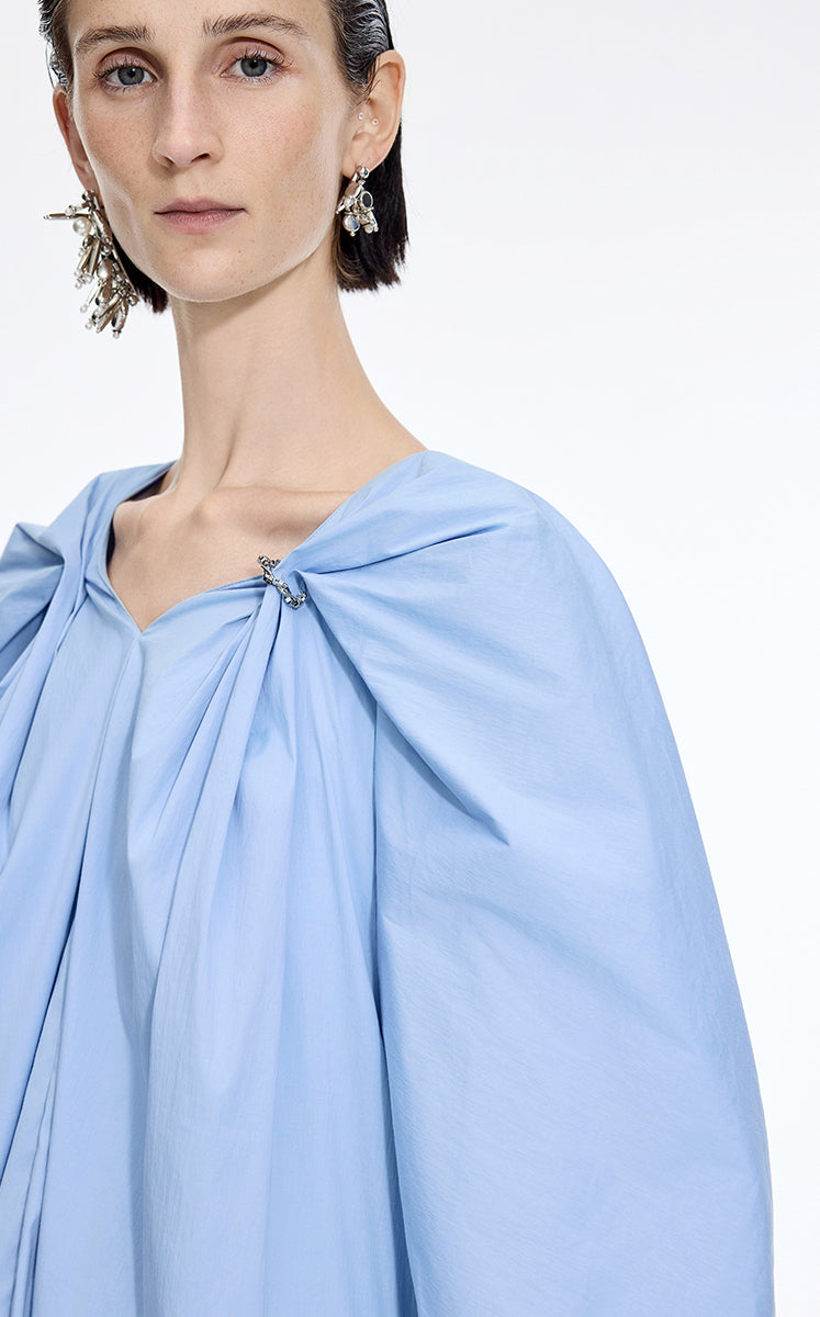 Dress / JNBY Cotton Poplin A-Line V-Neck Dress