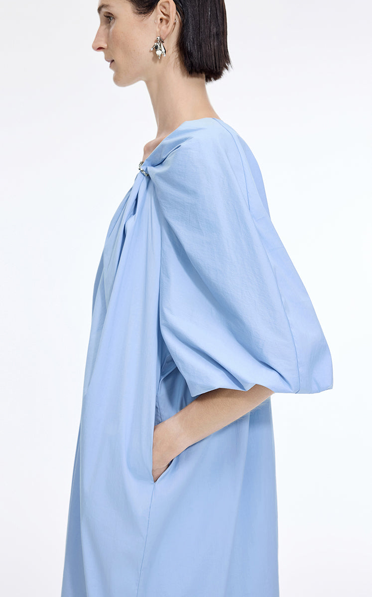 Dress / JNBY Cotton Poplin A-Line V-Neck Dress