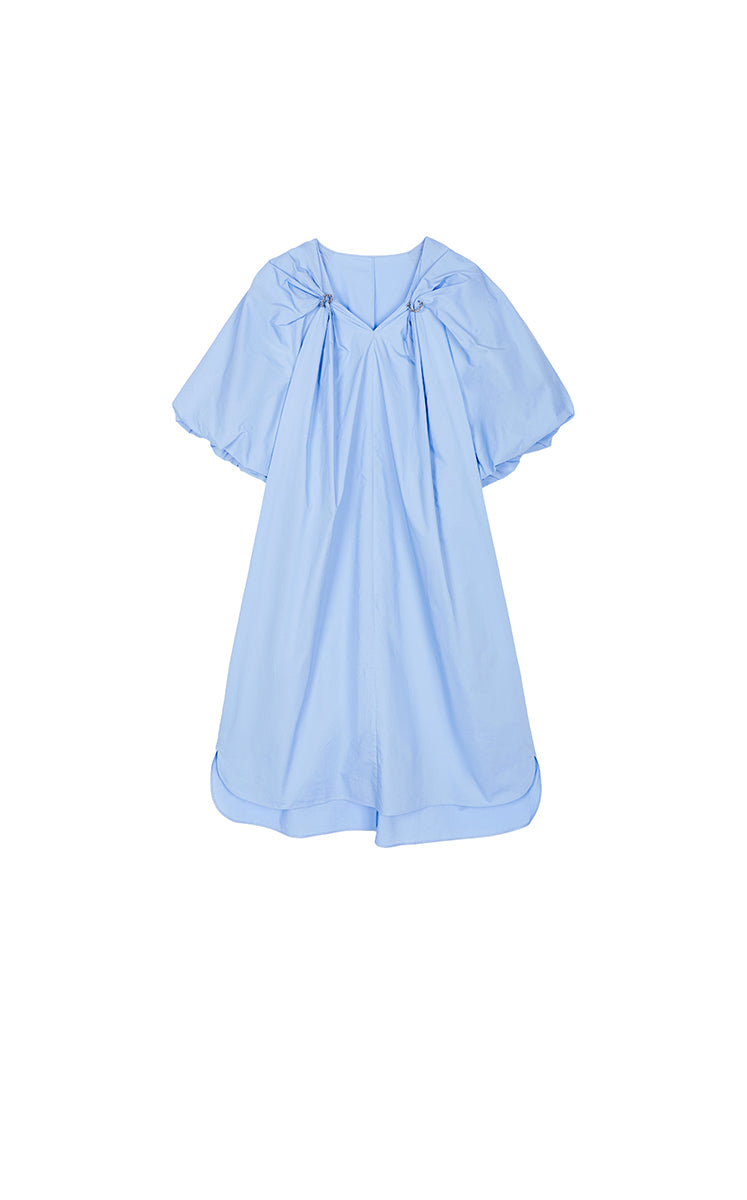 Dress / JNBY Cotton Poplin A-Line V-Neck Dress