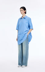 Dress / JNBY Cotton Poplin Twist-Hem Midi Dress