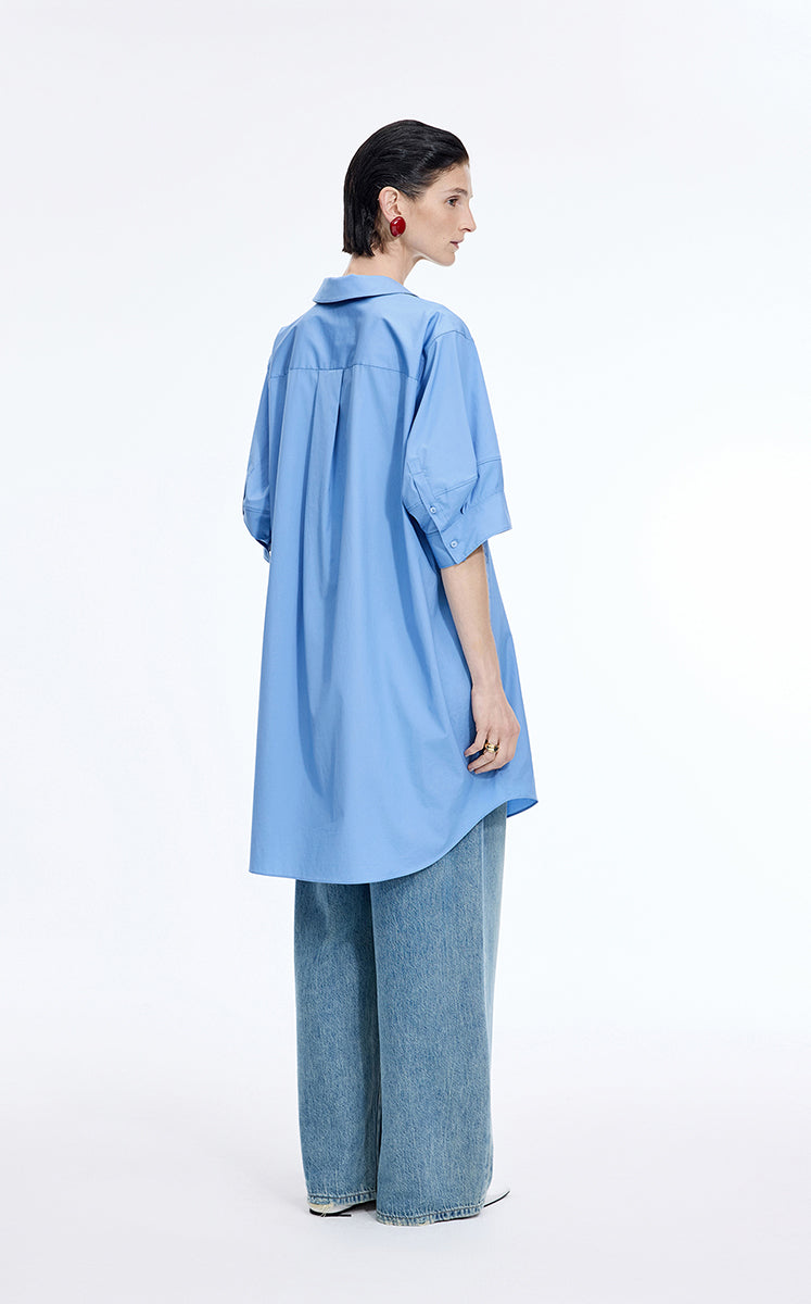 Dress / JNBY Cotton Poplin Twist-Hem Midi Dress