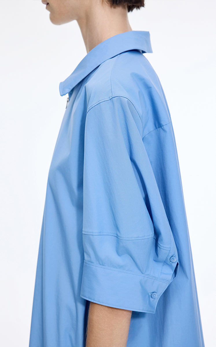 Dress / JNBY Cotton Poplin Twist-Hem Midi Dress