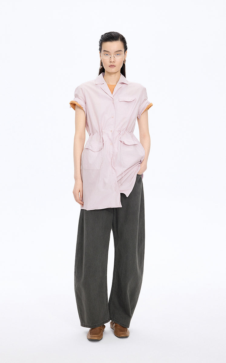 Dress / JNBY Cotton Silk A-Line Short Sleeve Dress