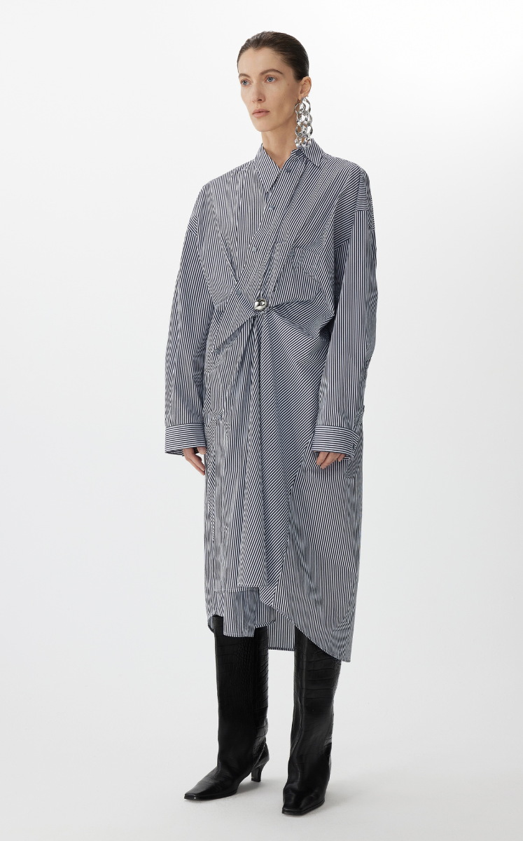 Dress / JNBY Cotton Twill Oversized Long-sleeve Dress