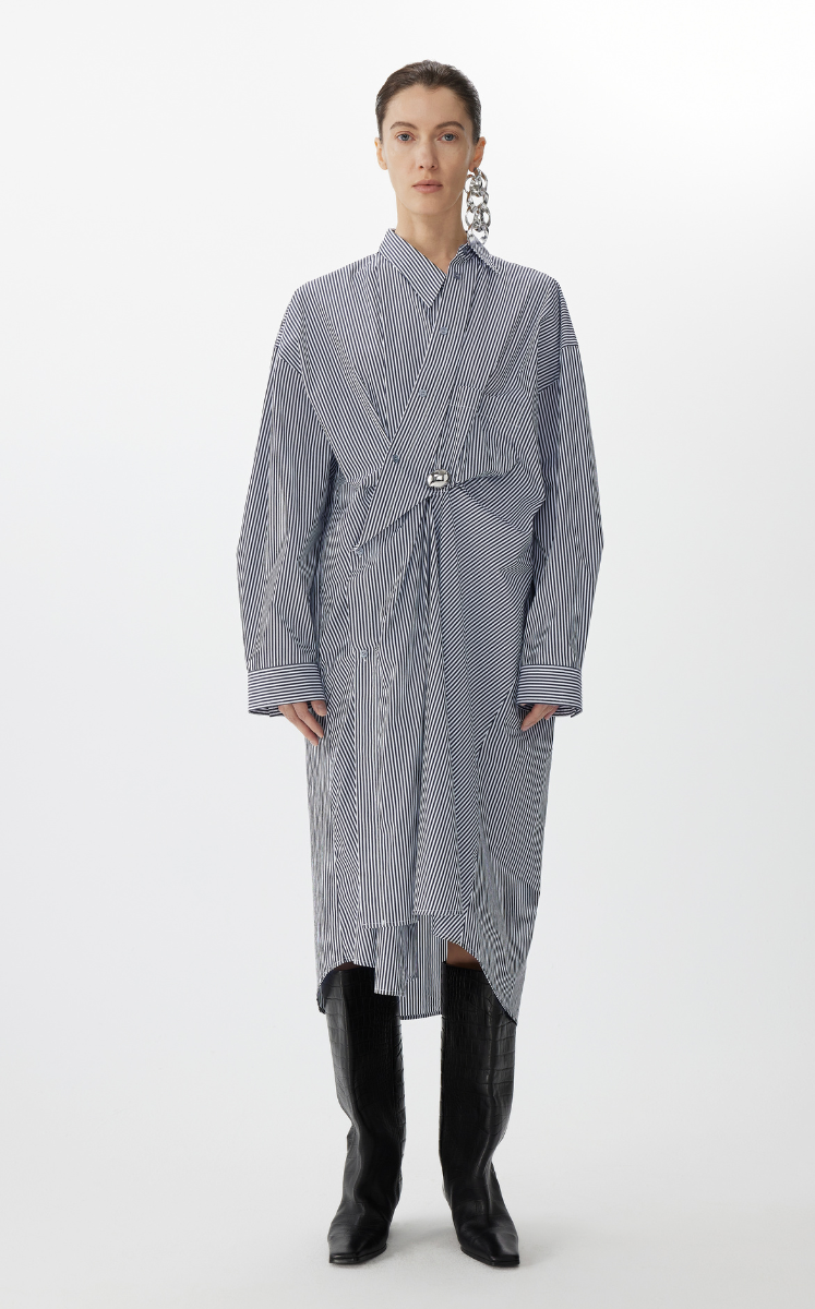 Dress / JNBY Cotton Twill Oversized Long-sleeve Dress