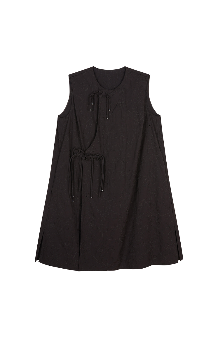 Dress / JNBY Floral Embroidered Cotton Sleeveless Dress