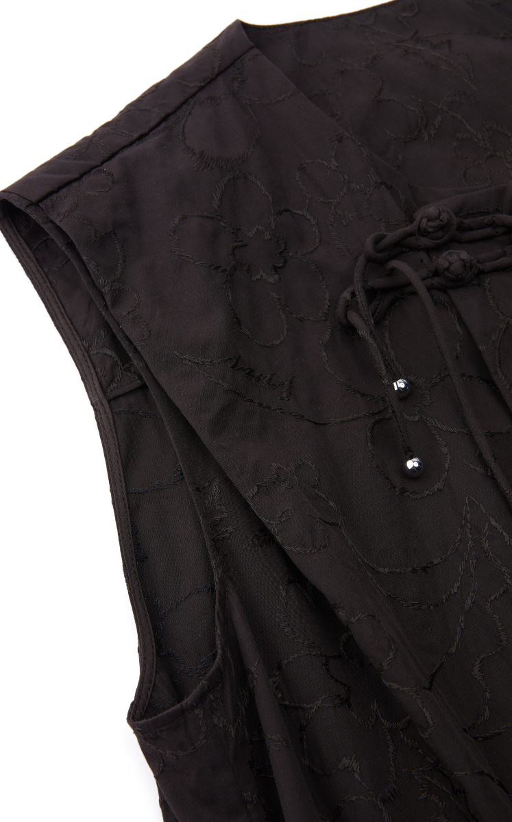 Dress / JNBY Floral Embroidered Cotton Sleeveless Dress