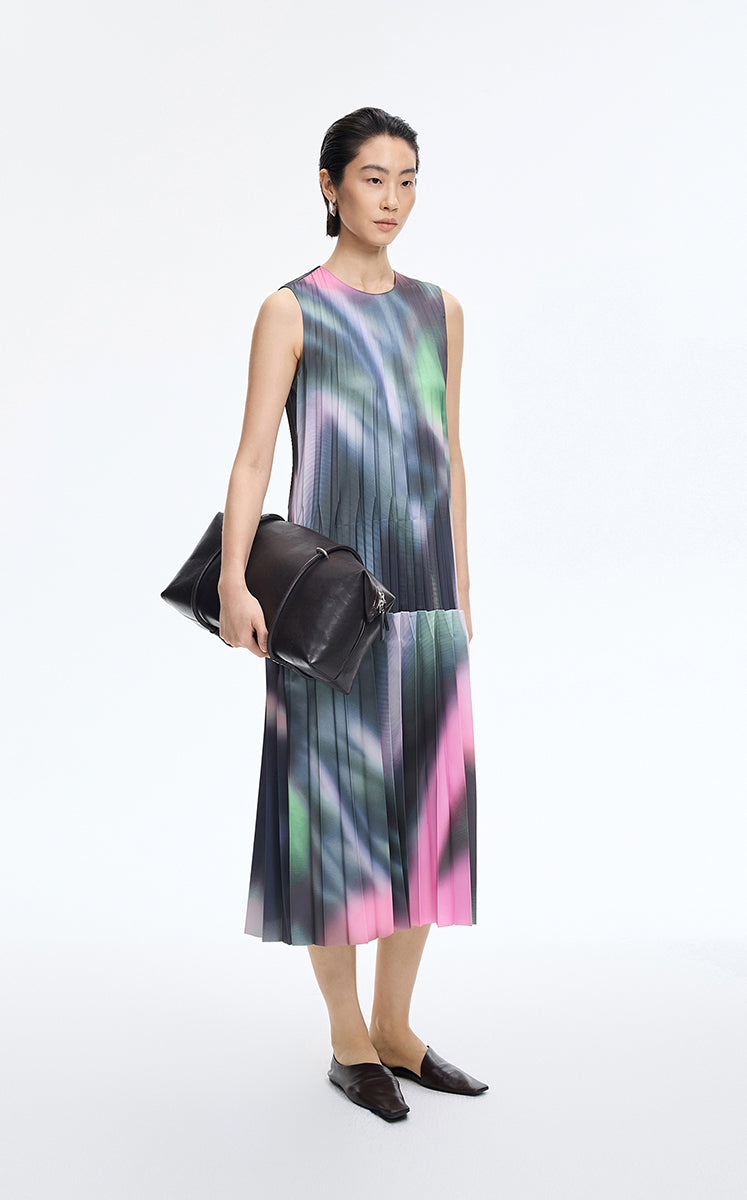 Dress / JNBY Floral Pleated Sleeveless Dress
