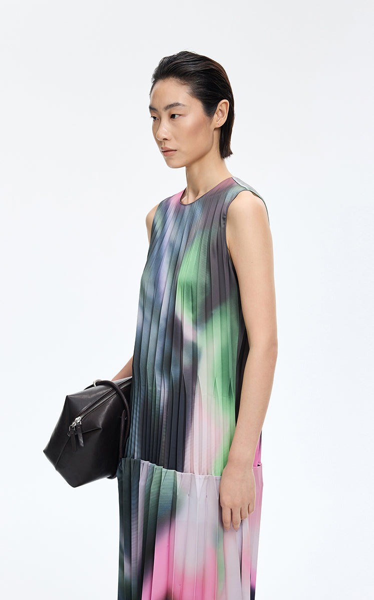 Dress / JNBY Floral Pleated Sleeveless Dress