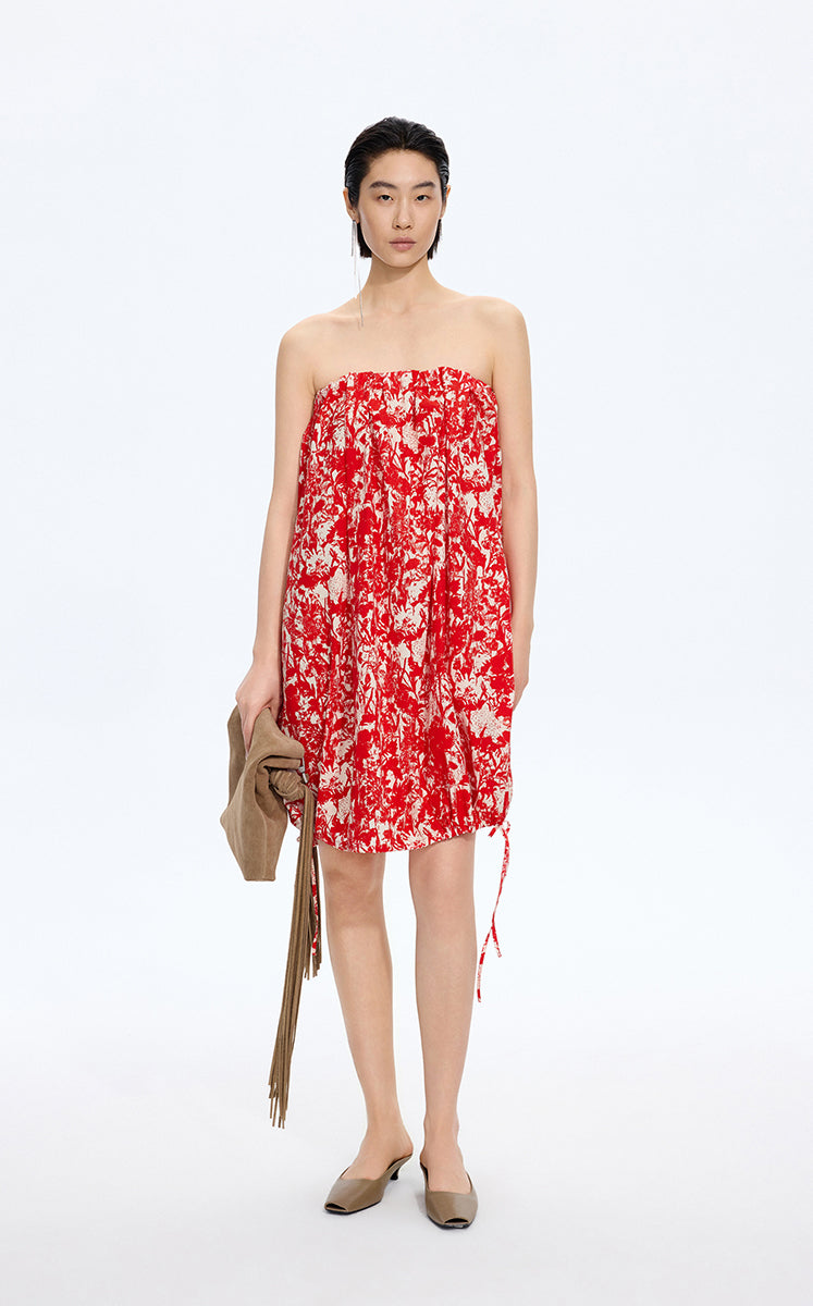 Dress / JNBY Floral Strapless A-Line Dress