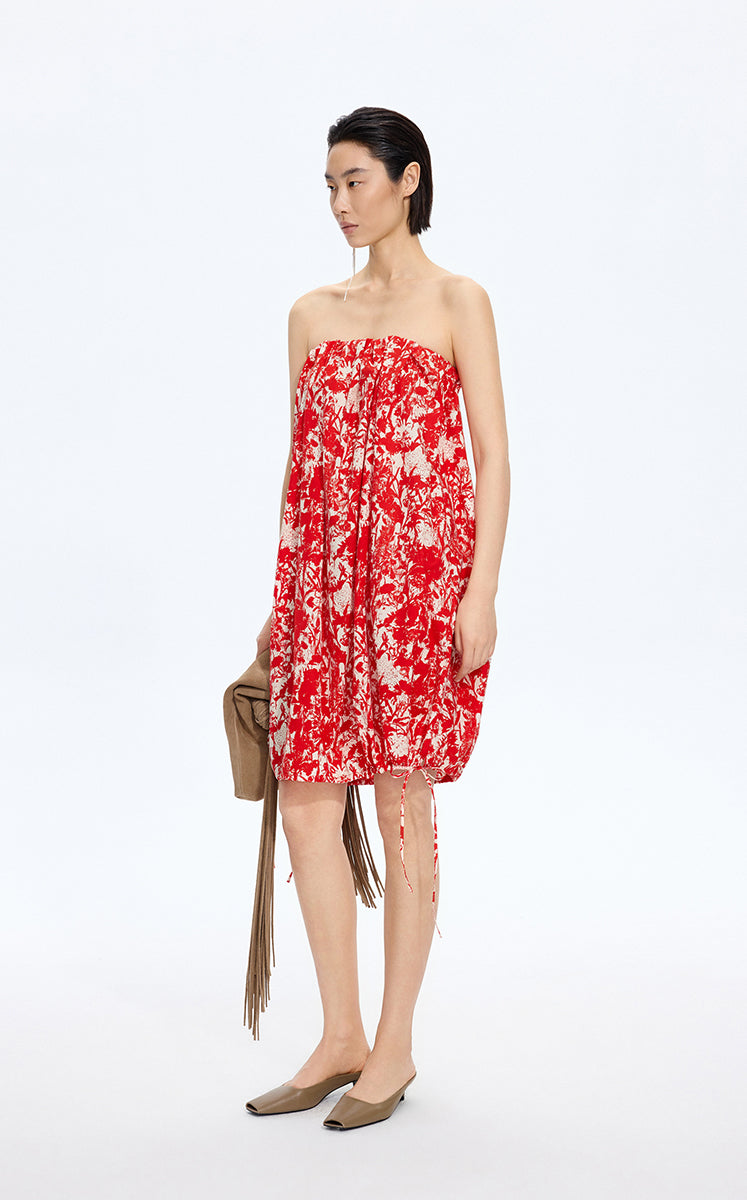 Dress / JNBY Floral Strapless A-Line Dress
