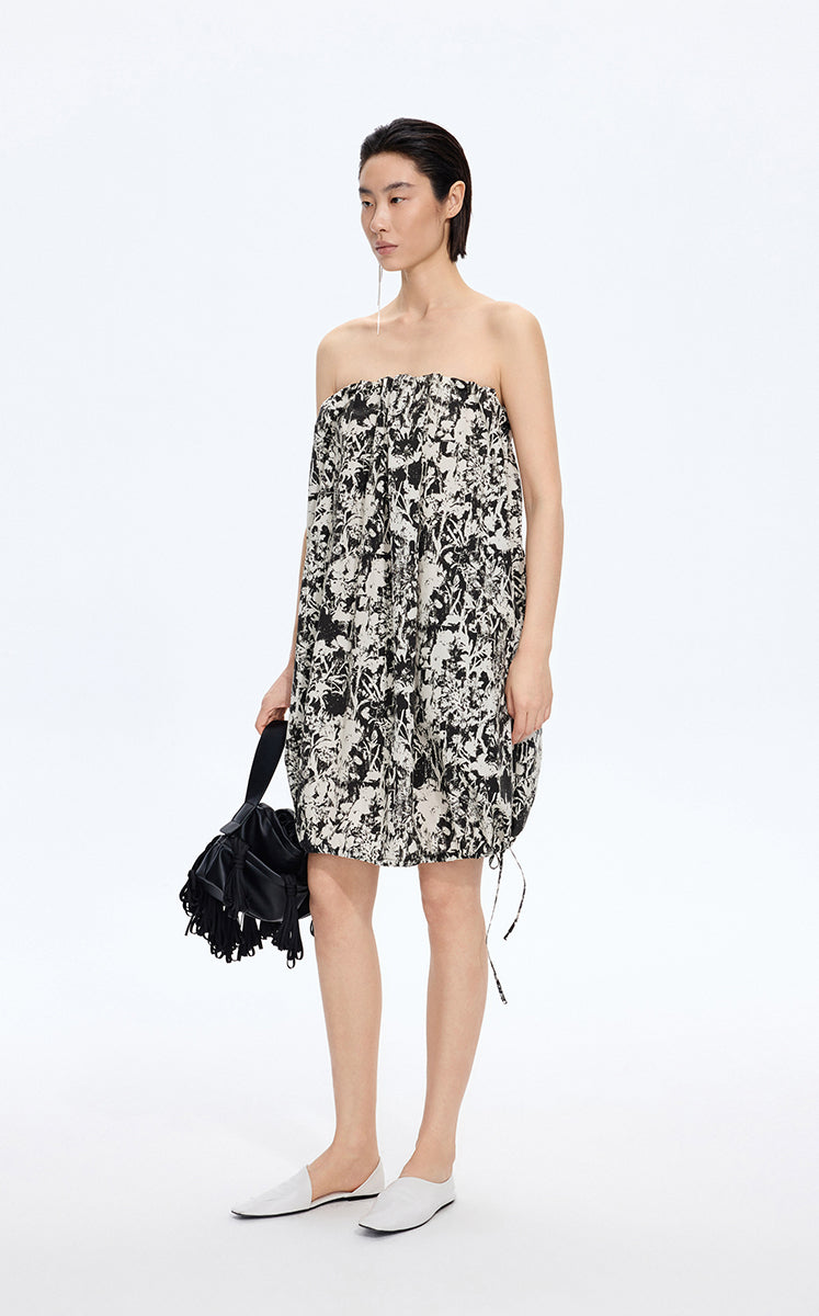Dress / JNBY Floral Strapless A-Line Dress