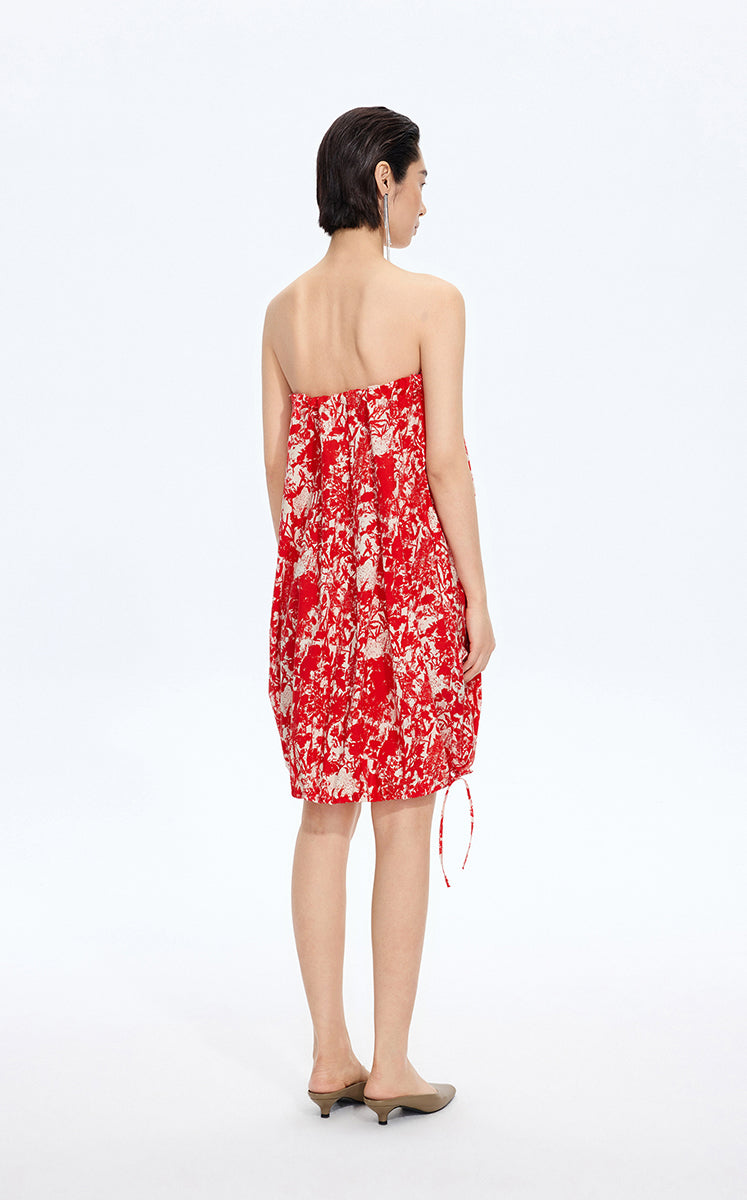 Dress / JNBY Floral Strapless A-Line Dress