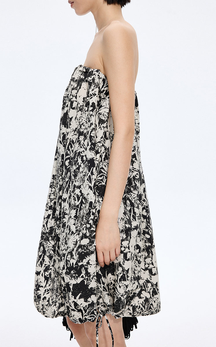 Dress / JNBY Floral Strapless A-Line Dress