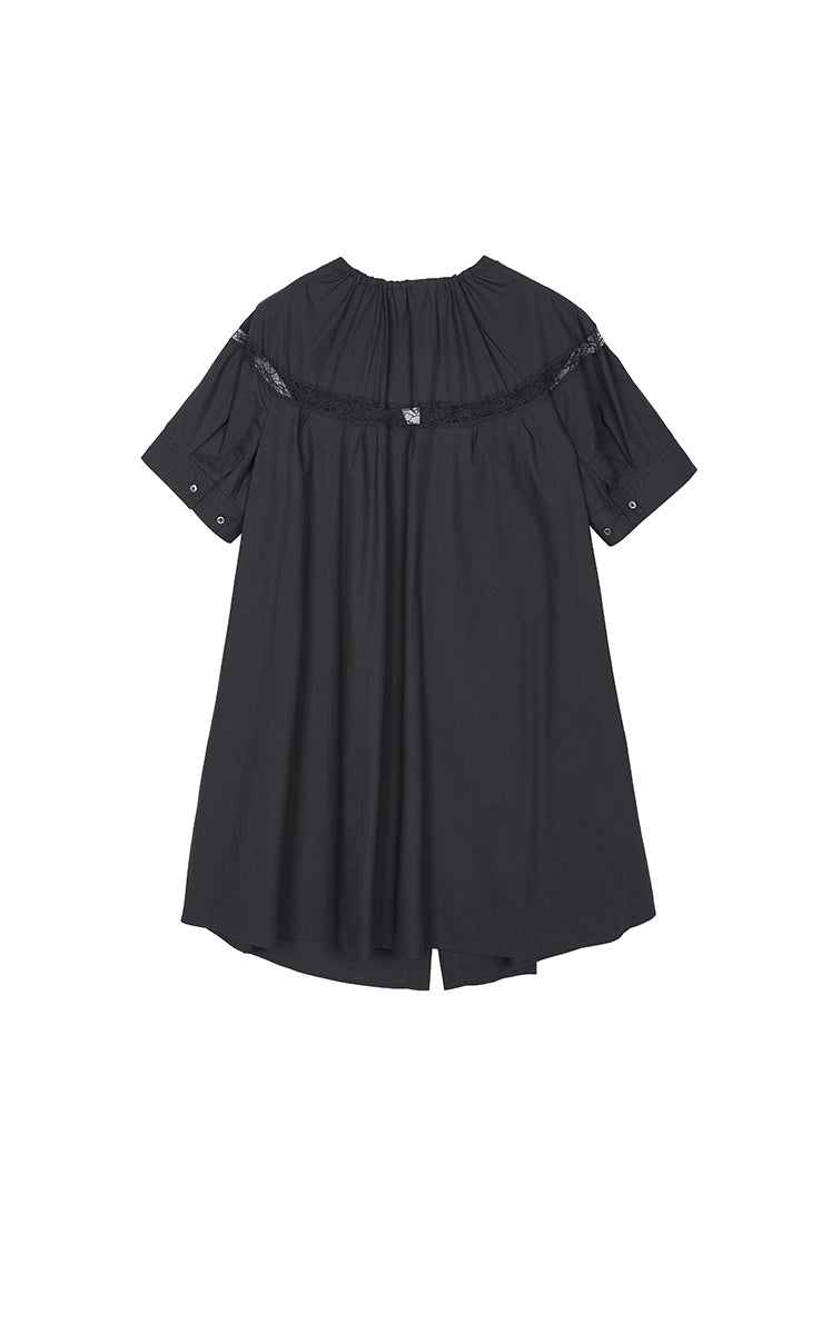 Dress / JNBY Lace Panel Twist V-Neck Dress