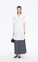 Dress / JNBY Lace Panel Twist V-Neck Dress