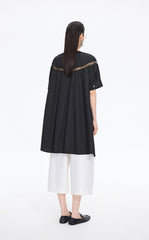 Dress / JNBY Lace Panel Twist V-Neck Dress
