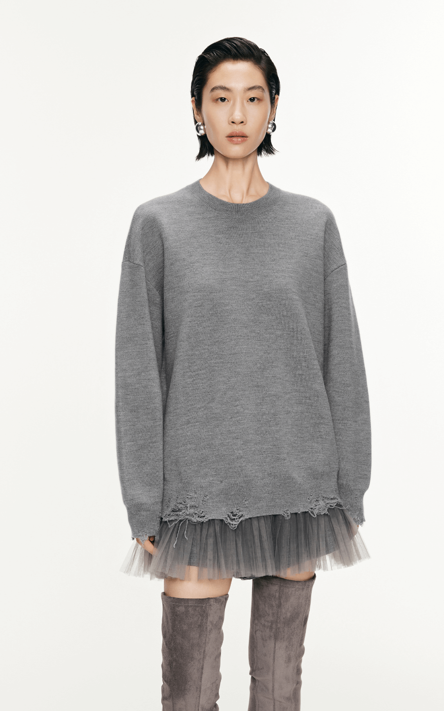 Dress / JNBY Long-Sleeved Sweater Wool Dress