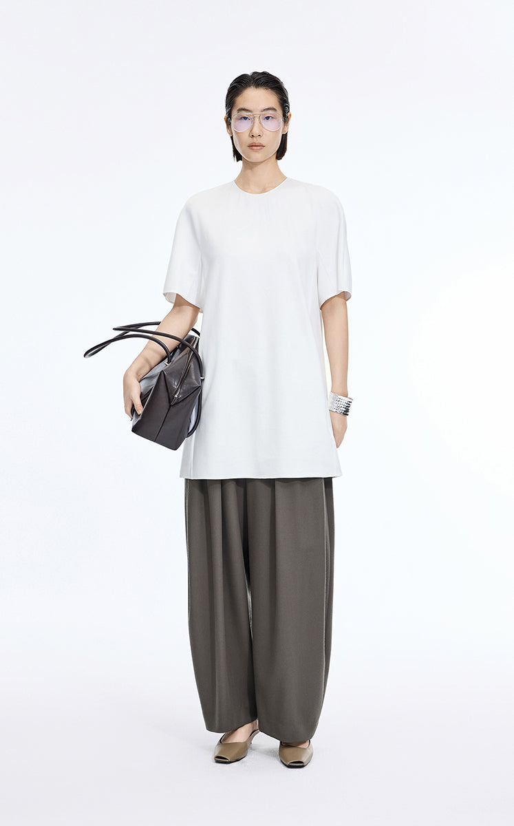 Dress / JNBY Lyocell Blend A-Line Short Sleeve Dress