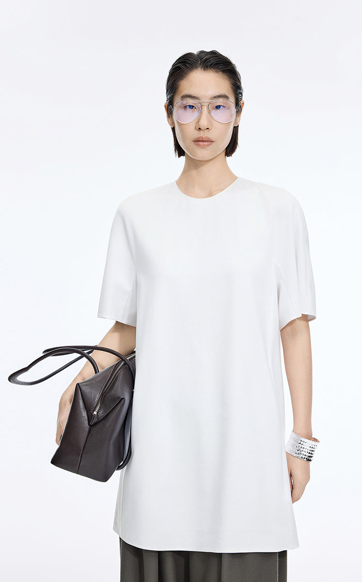 Dress / JNBY Lyocell Blend A-Line Short Sleeve Dress