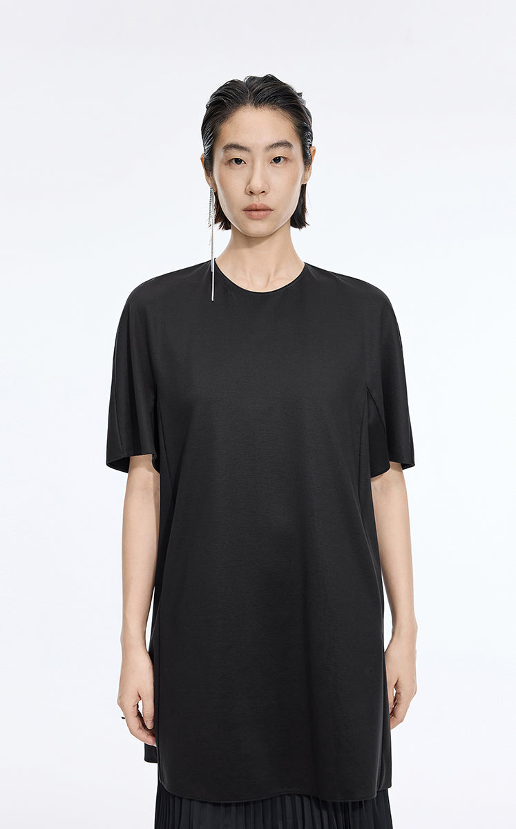 Dress / JNBY Lyocell Blend A-Line Short Sleeve Dress