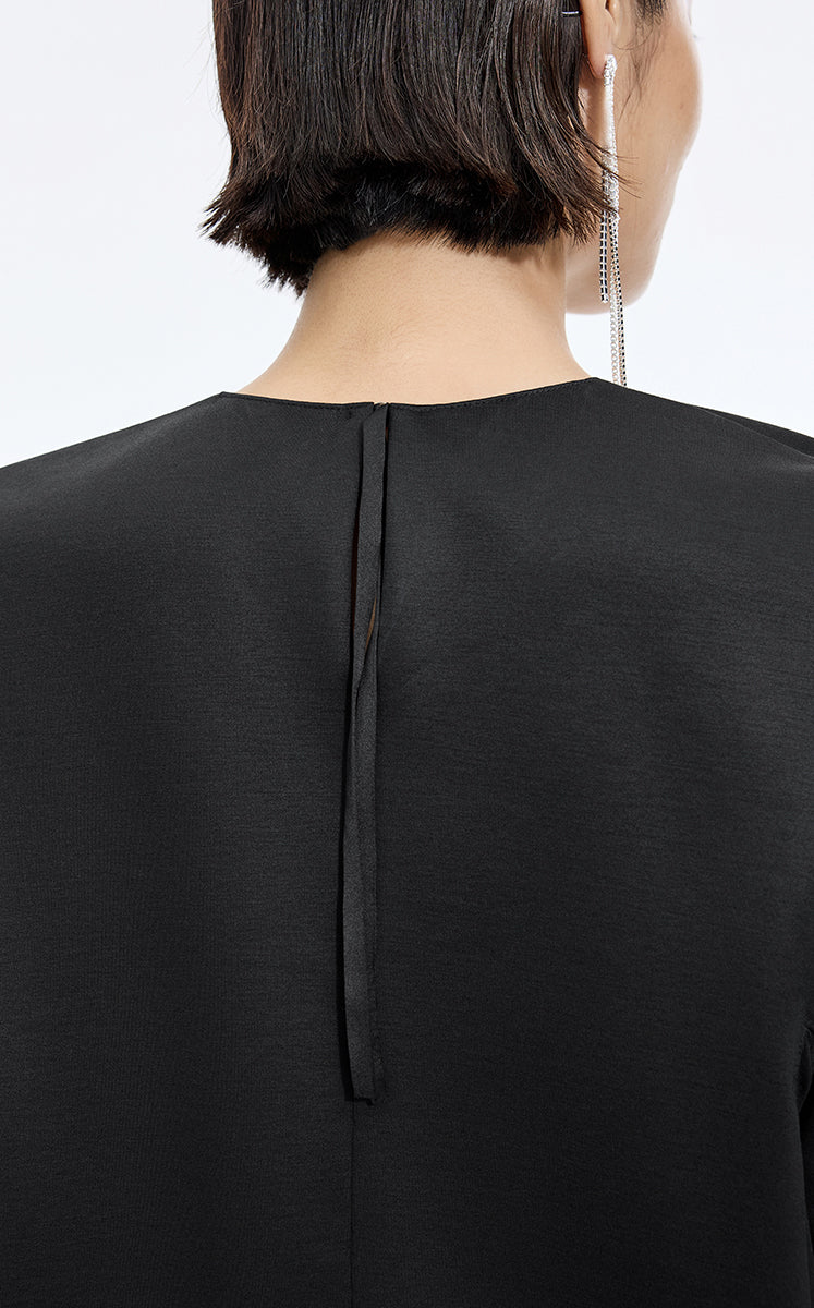 Dress / JNBY Lyocell Blend A-Line Short Sleeve Dress