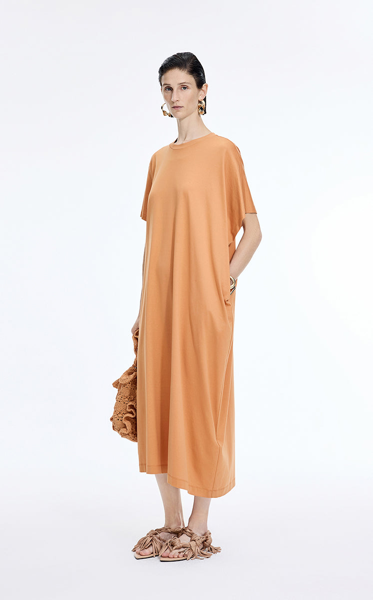 Dress / JNBY Mercerized Cotton Short Sleeve Maxi Dress