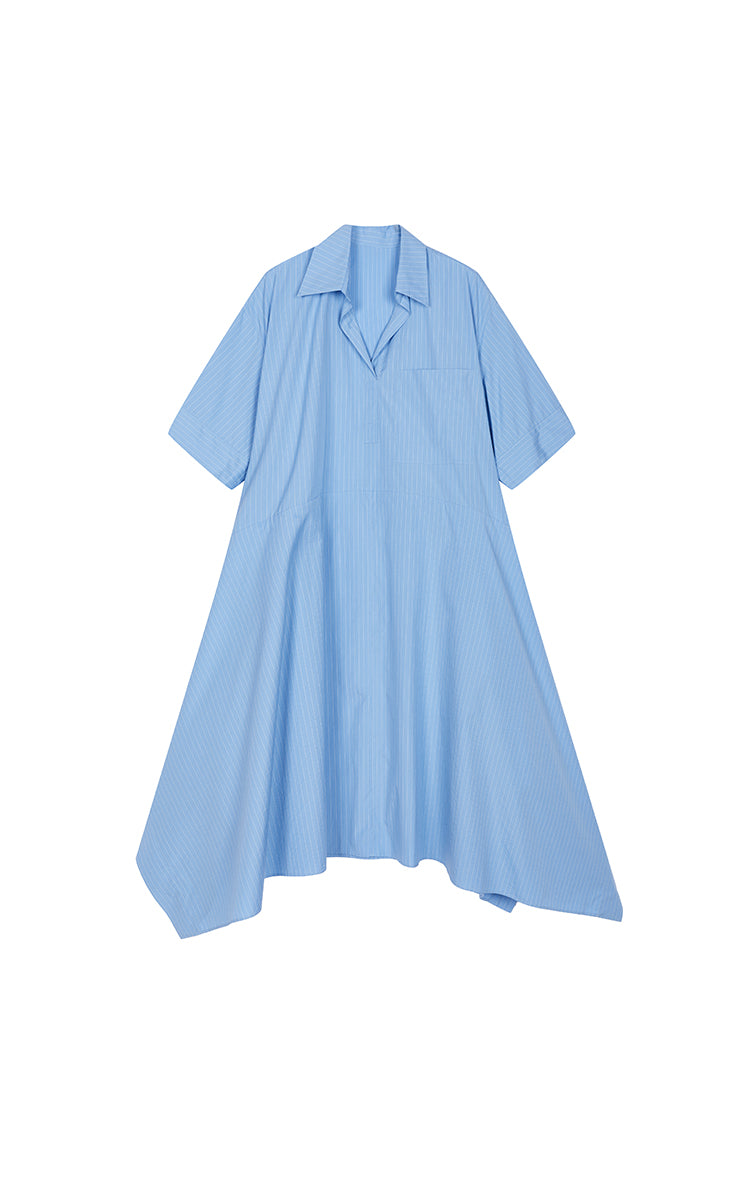 Dress / JNBY Oversized Shirt Collar Asymmetric Hem Dress
