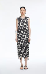 Dress / JNBY Pleated Fringe Hem Sleeveless Mini Dress