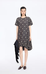 Dress / JNBY Polka Dots Linen O-Shape Dress